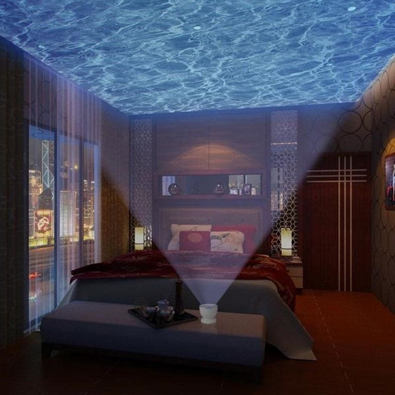 AquaGlow Harmony: Oceanic LED Projector & Sound System