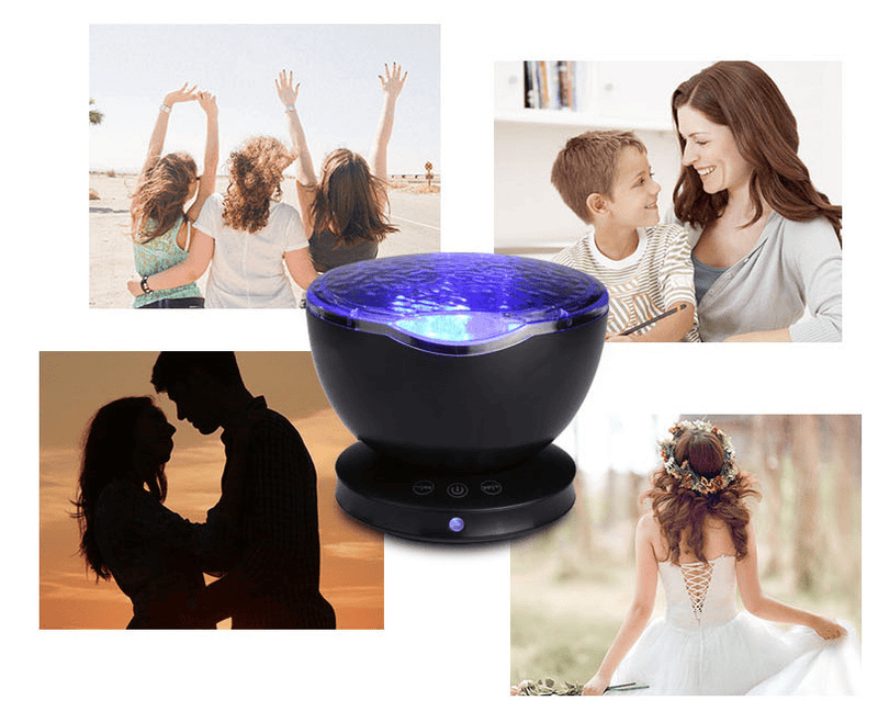 AquaGlow Harmony: Oceanic LED Projector & Sound System
