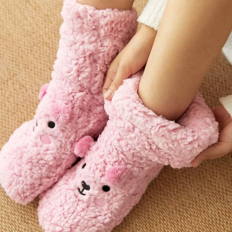 SnuggleBear Plush Fuzzy Socks
