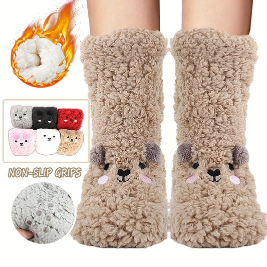 SnuggleBear Plush Fuzzy Socks