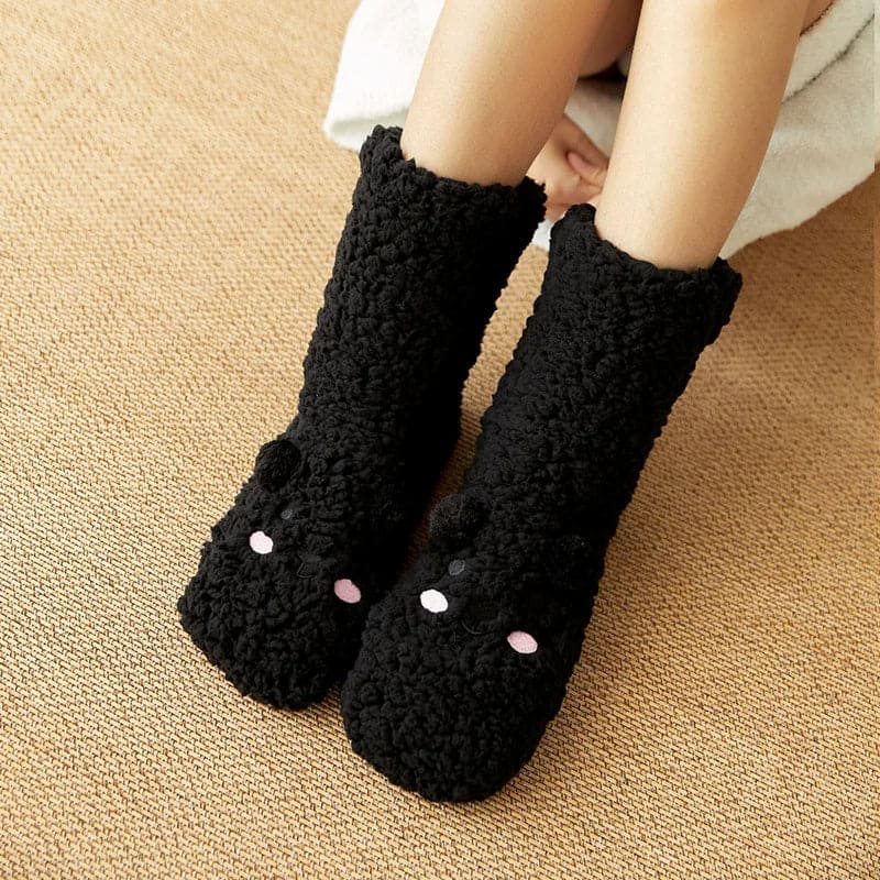 SnuggleBear Plush Fuzzy Socks