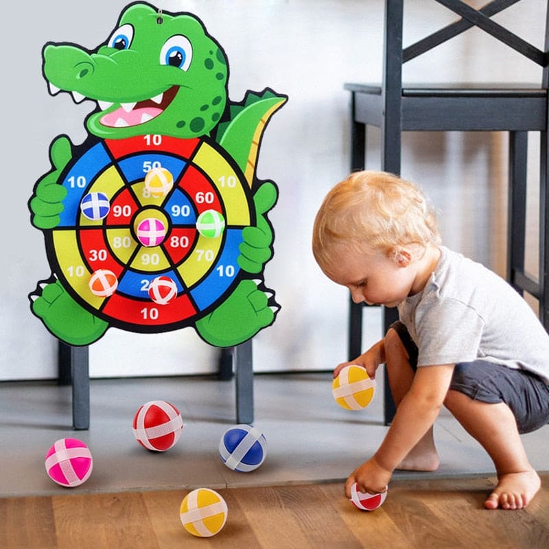 EduSport: Montessori Outdoor Game Set - Slingshot Target and Sticky Ball Dartboard