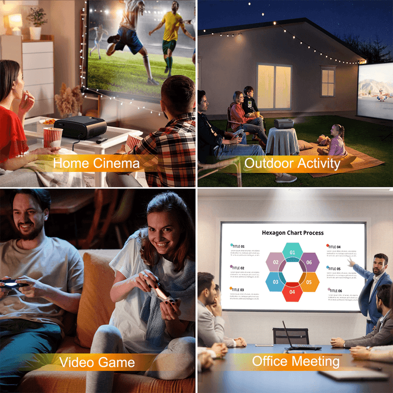 WEWATCH V50: Portable 1080P HD Smart Projector with Wi-Fi & Speaker