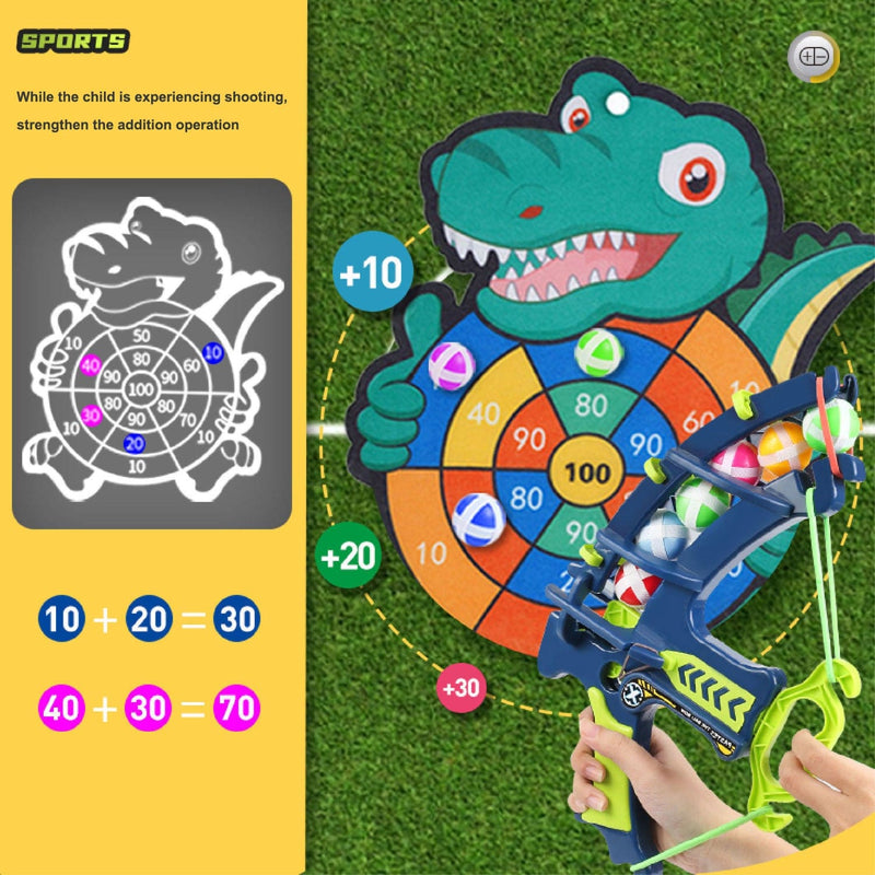EduSport: Montessori Outdoor Game Set - Slingshot Target and Sticky Ball Dartboard