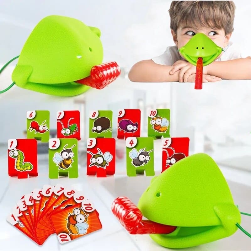 Tongue Twister: Interactive Desktop Toy - Lizard Mask and Frog Tongue Fun
