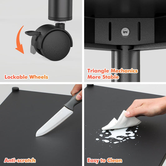 AmbiCraft Adjustable Kitchen Rack with Mobile Flexibility