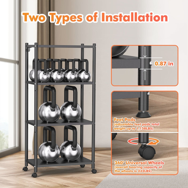 AmbiCraft Adjustable Kitchen Rack with Mobile Flexibility
