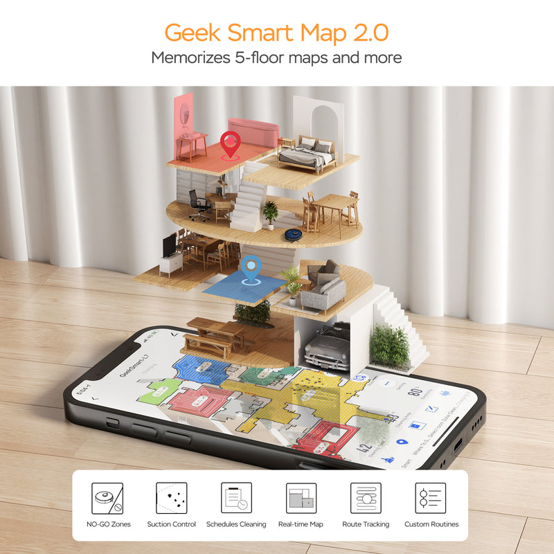 Smart Robot Vacuum with LDS Navigation and Wi-Fi Connectivity