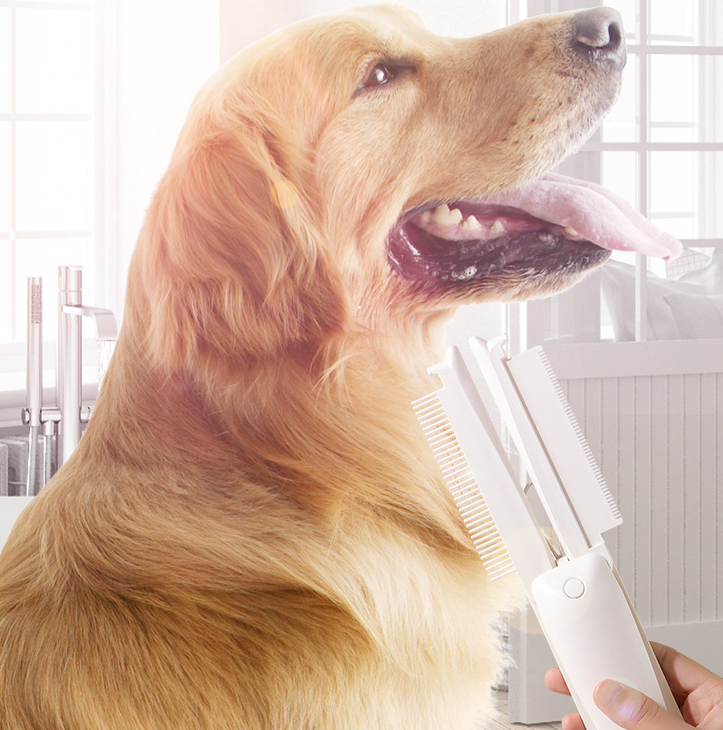 Pet Grooming & Hair Removal Brush with Massager