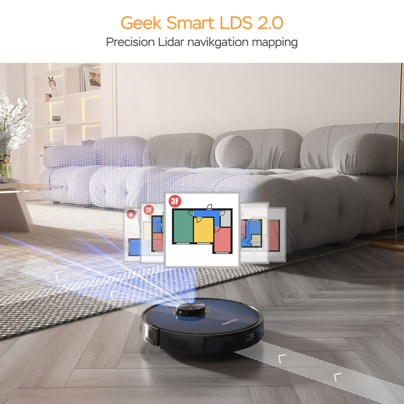 Smart Robot Vacuum with LDS Navigation and Wi-Fi Connectivity
