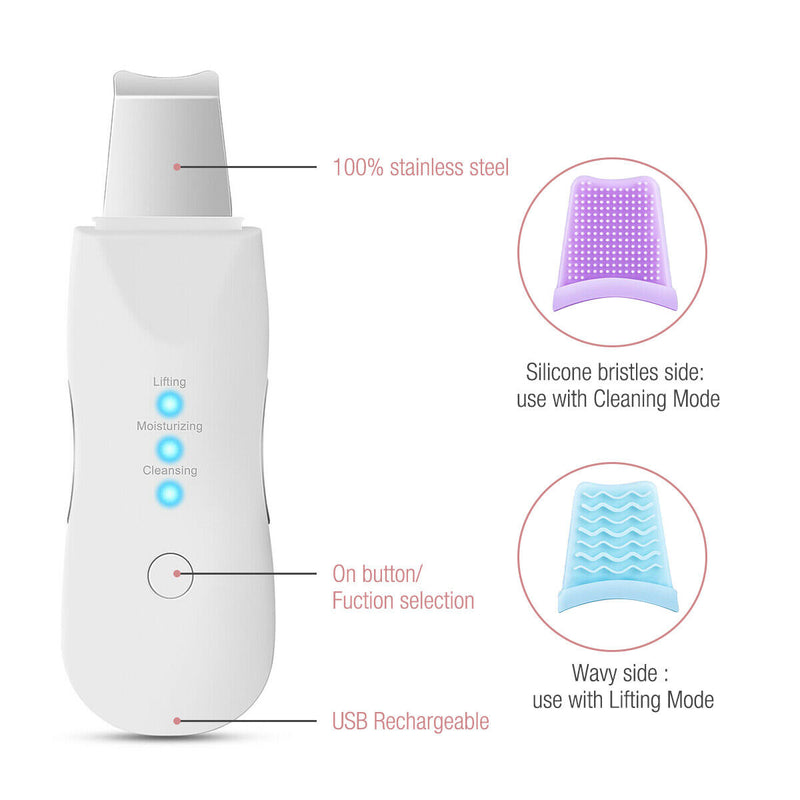 Ultrasonic Skin Scrubber Facial Pore Cleaner
