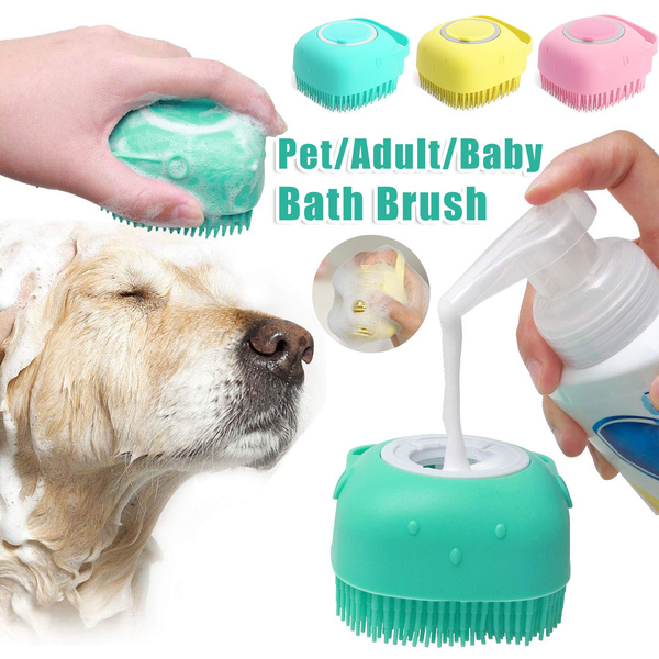 Dog Grooming and Cleaning Tool - Silicone Bathing and Massage Gloves with Comb Brush