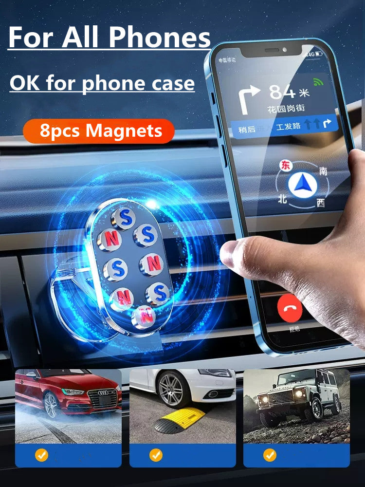 Universal Magnetic Car Phone Mount - Foldable, Rotatable, and Secure