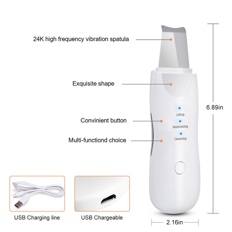 Ultrasonic Skin Scrubber Facial Pore Cleaner