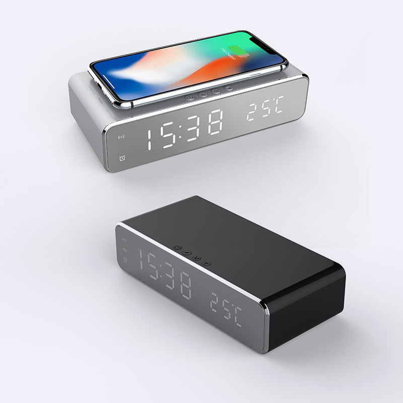Desktop Alarm Clock with Wireless Charging and HD Mirror Display