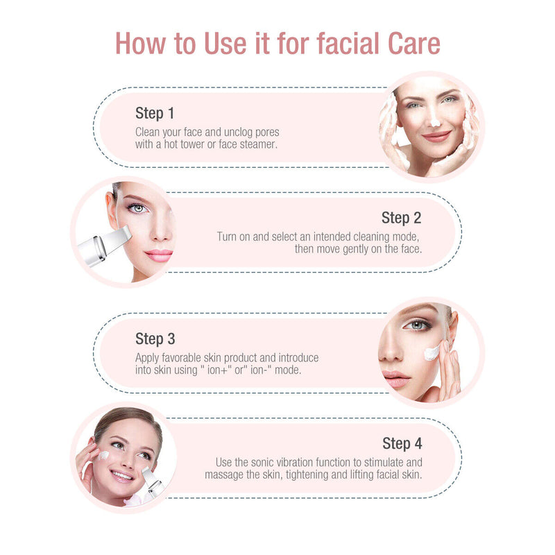 Ultrasonic Skin Scrubber Facial Pore Cleaner
