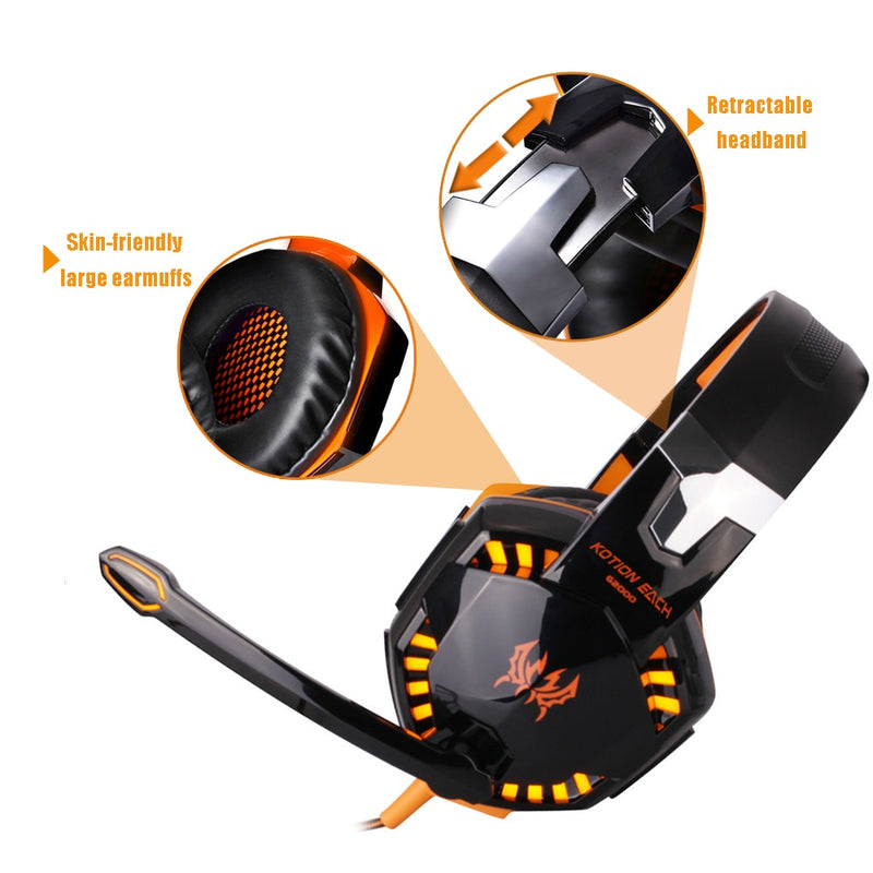 Gaming Headset with Microphone and Bass Stereo Sound