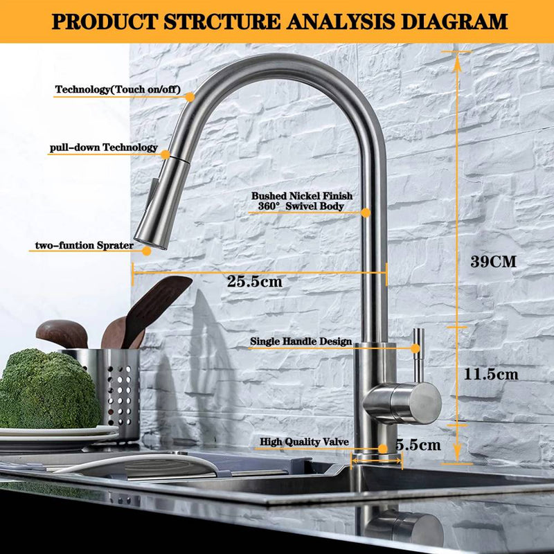 Modern Touch Control Kitchen Faucet