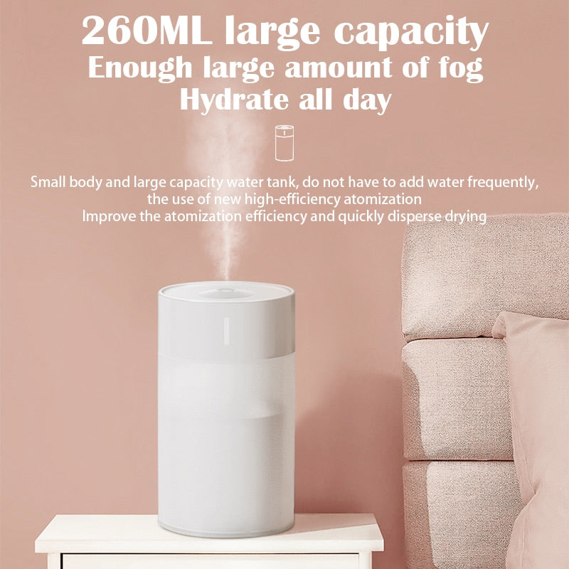USB desktop humidifier with atmosphere lamp