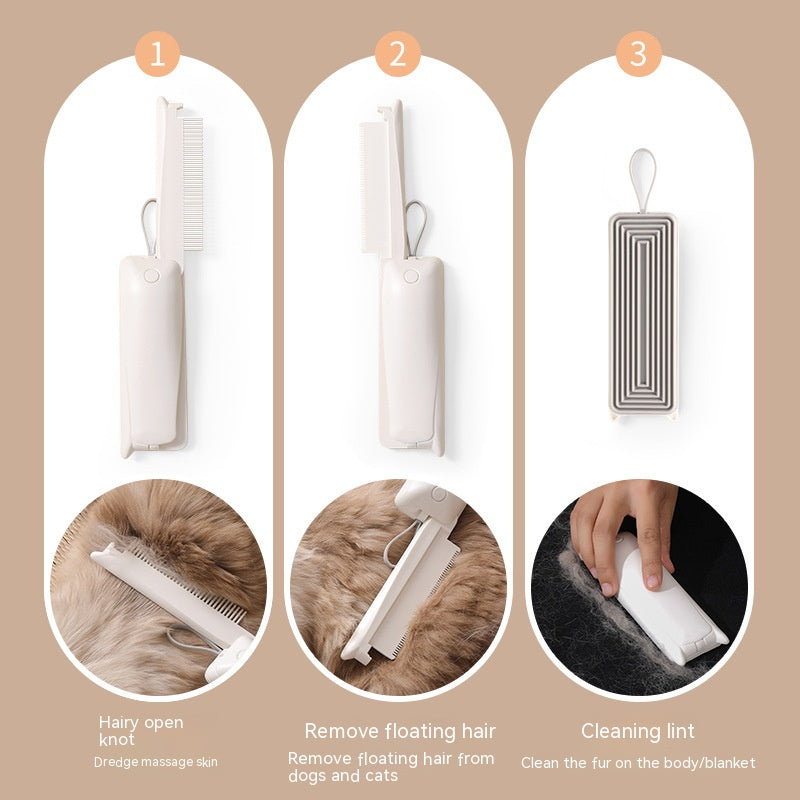 Pet Grooming & Hair Removal Brush with Massager