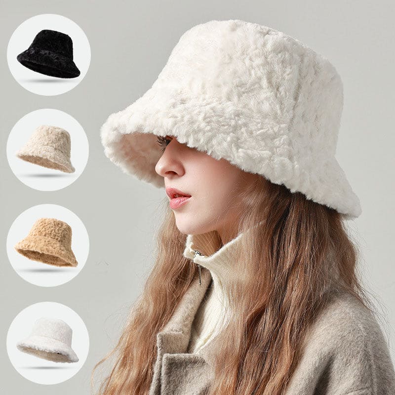 Lambswool Fisherman Hat Winter Warm Fashionable Solid Color Hats For Women