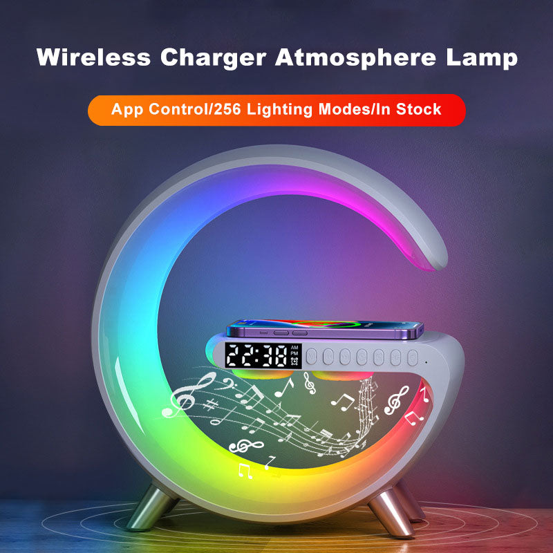 SmartGlow LED Lamp with Bluetooth Speaker & Wireless Charger