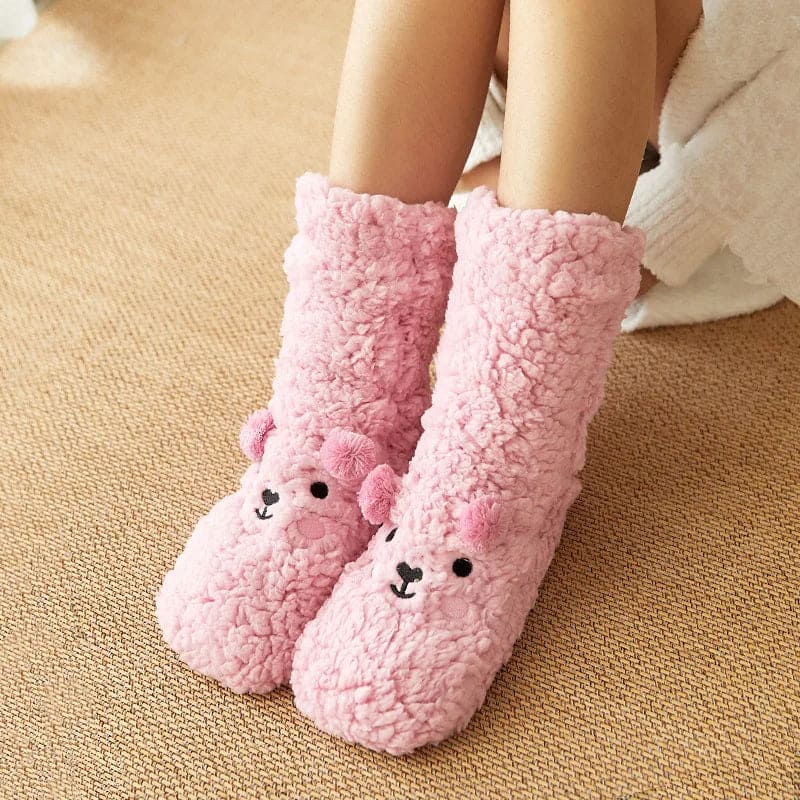 SnuggleBear Plush Fuzzy Socks