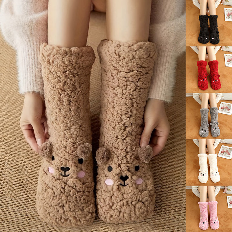 SnuggleBear Plush Fuzzy Socks