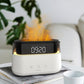 Smart AromaMist: Bedroom Flame Humidifier with Clock