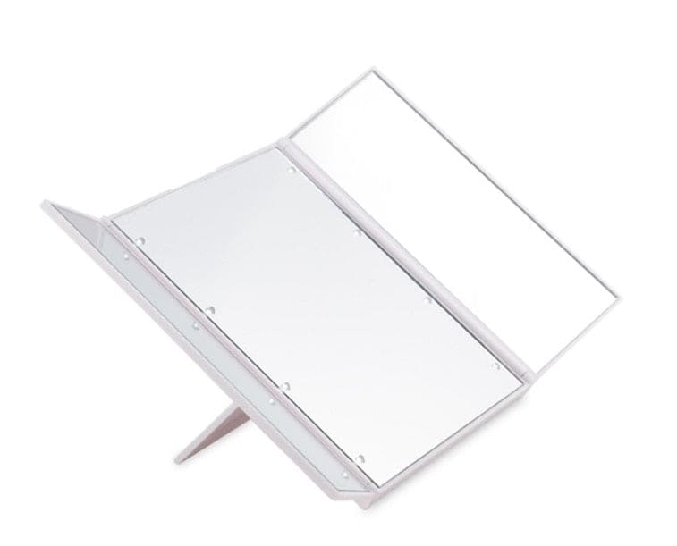 GlowMirror: Portable LED Makeup Mirror - Compact, Folding, and Illuminated.