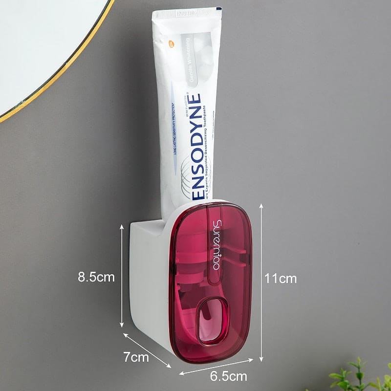 SqueezeEase™ Automatic Toothpaste Dispenser with Wall Mount - Convenient Toothbrush Holder for Bathroom