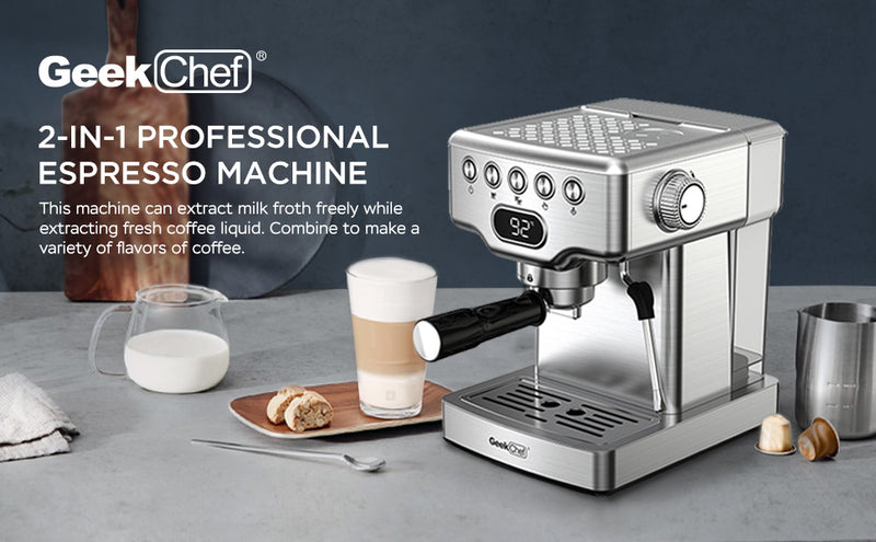 CaféCraft Pro: 20-Bar Stainless Steel Espresso & Latte Maker