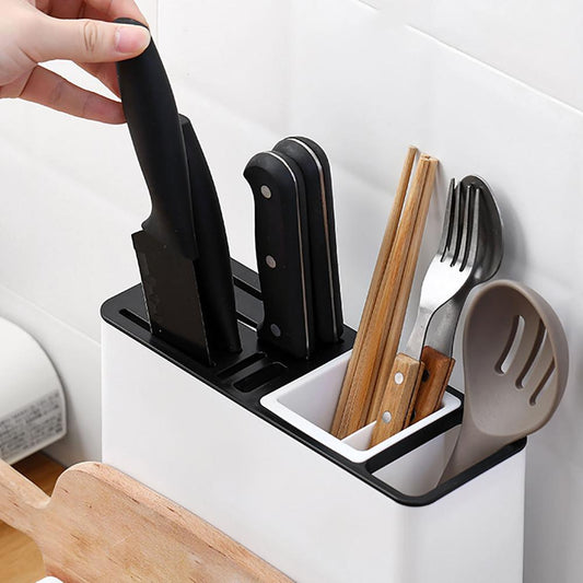 Convenient Kitchen Cabinet Plastic Storage Racks for Tableware and Knives