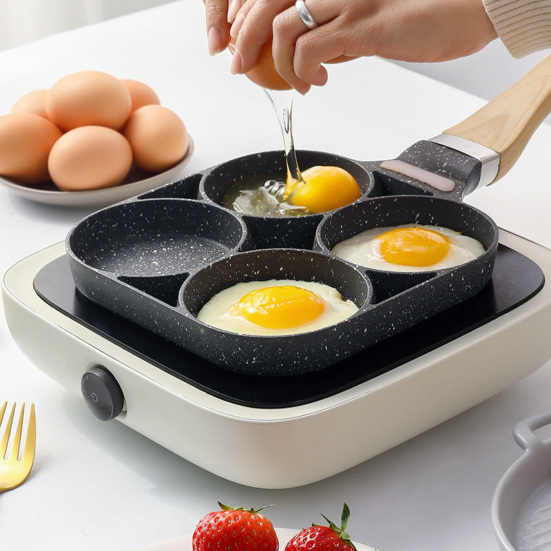 Small Non-Stick Pot for Frying Eggs with Four Compartments