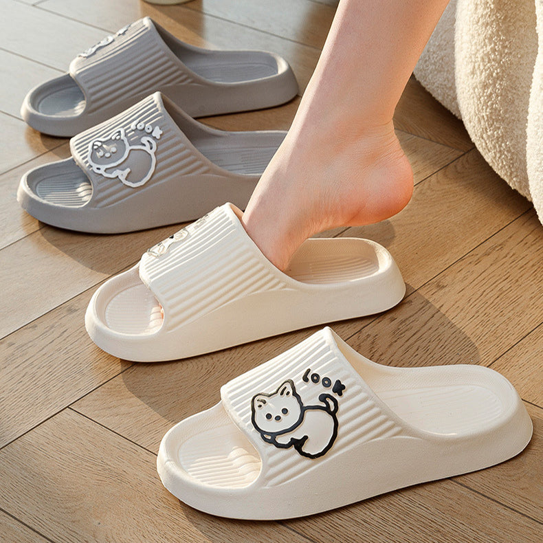 Summer Indoor Home Shoes with Adorable Cat Design