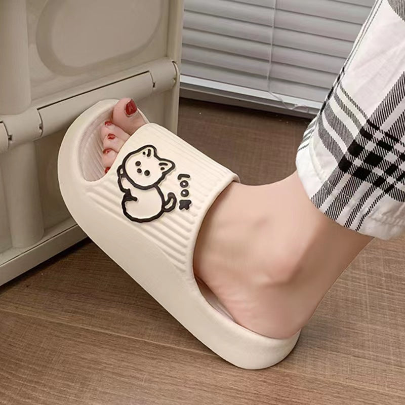 Summer Indoor Home Shoes with Adorable Cat Design