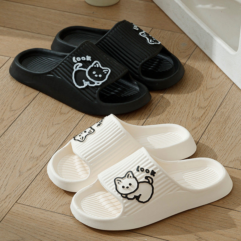 Summer Indoor Home Shoes with Adorable Cat Design