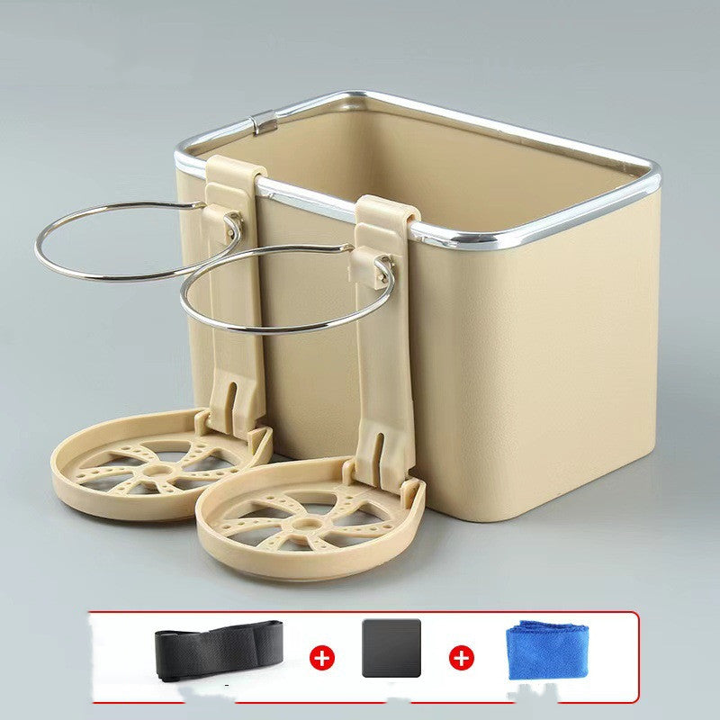 Multifunctional Car Tissue Box with Single and Double Cup Holder