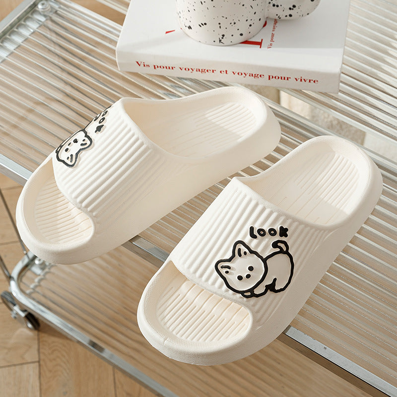 Summer Indoor Home Shoes with Adorable Cat Design