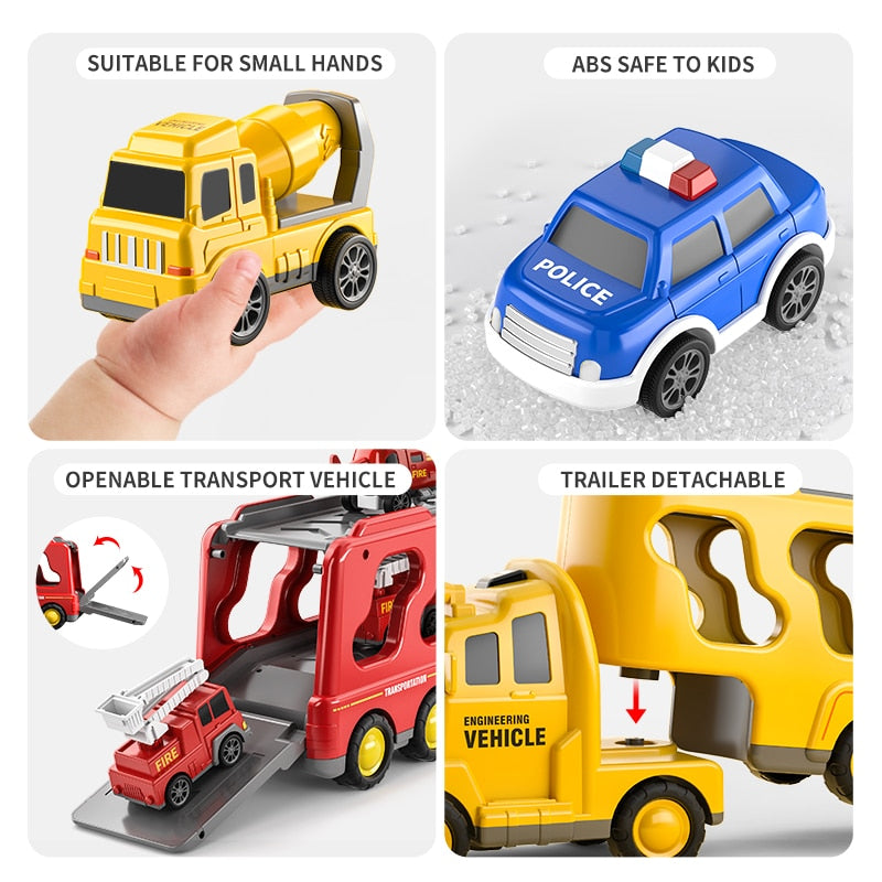 Diecast Carrier Truck Toy Set for Kids