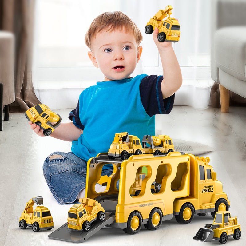 Diecast Carrier Truck Toy Set for Kids