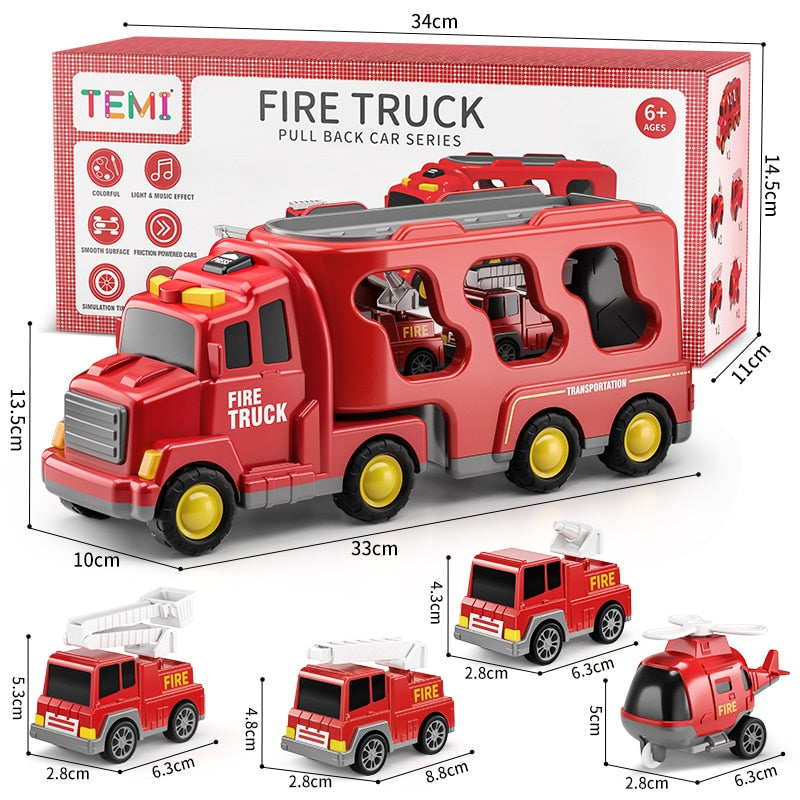 Diecast Carrier Truck Toy Set for Kids