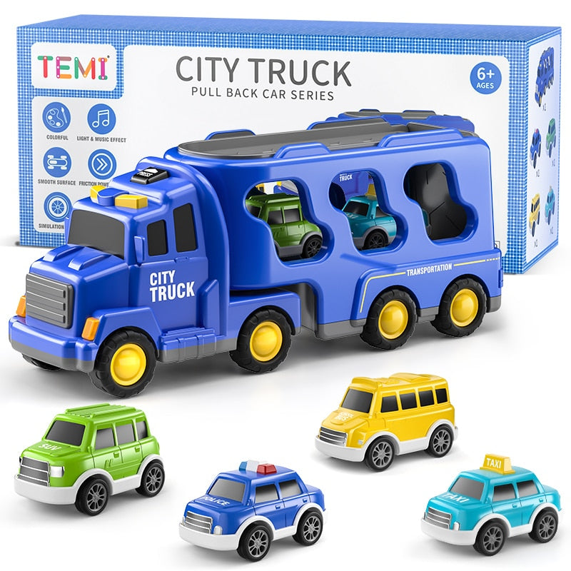 Diecast Carrier Truck Toy Set for Kids