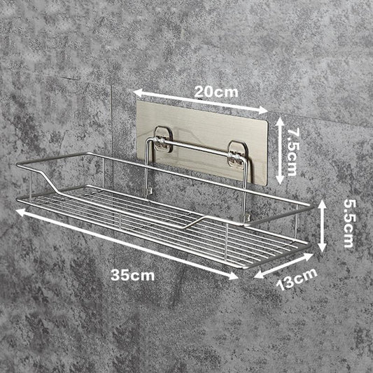 Stainless Steel Bathroom Storage Shelf with Wall Mount