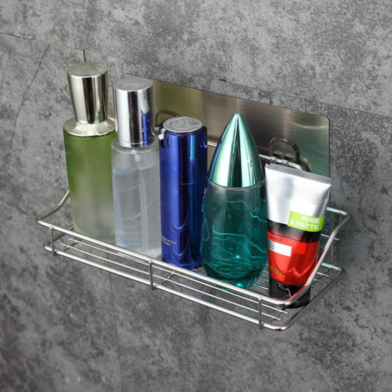 Stainless Steel Bathroom Storage Shelf with Wall Mount