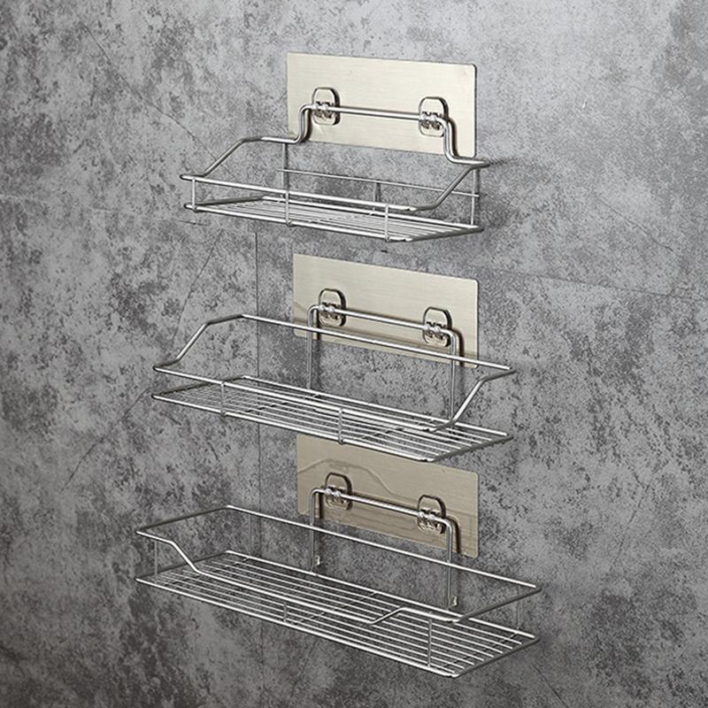 Stainless Steel Bathroom Storage Shelf with Wall Mount