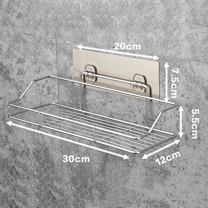 Stainless Steel Bathroom Storage Shelf with Wall Mount