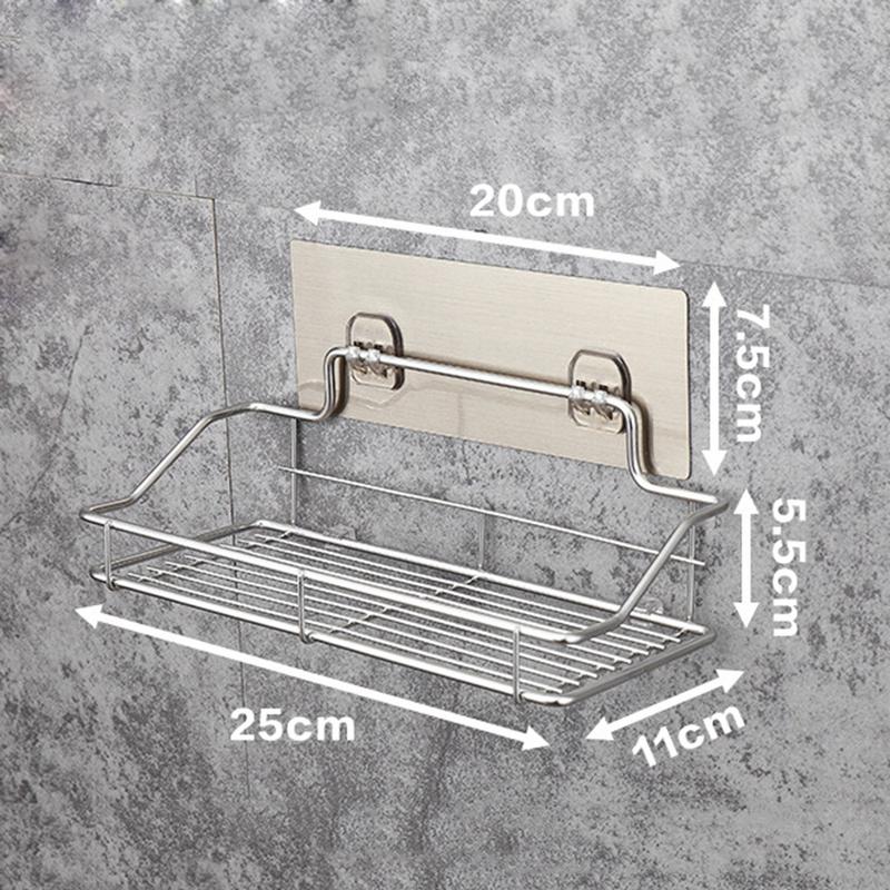 Stainless Steel Bathroom Storage Shelf with Wall Mount