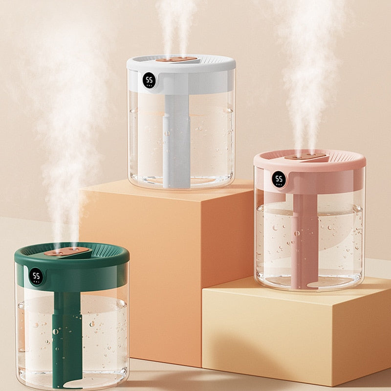 Dual-Nozzle Humidifier with LCD Display and Aroma Diffuser