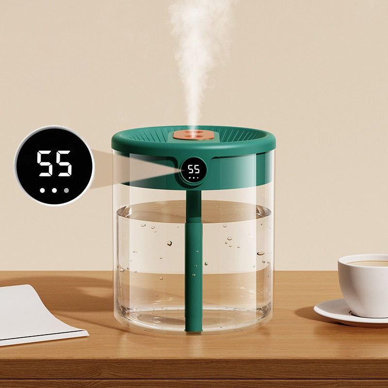 Dual-Nozzle Humidifier with LCD Display and Aroma Diffuser